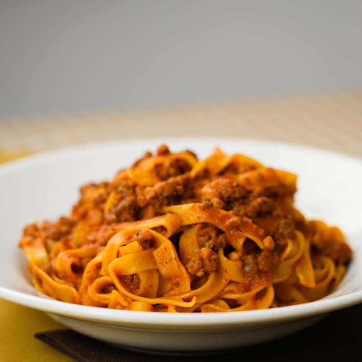 with ragù sauce